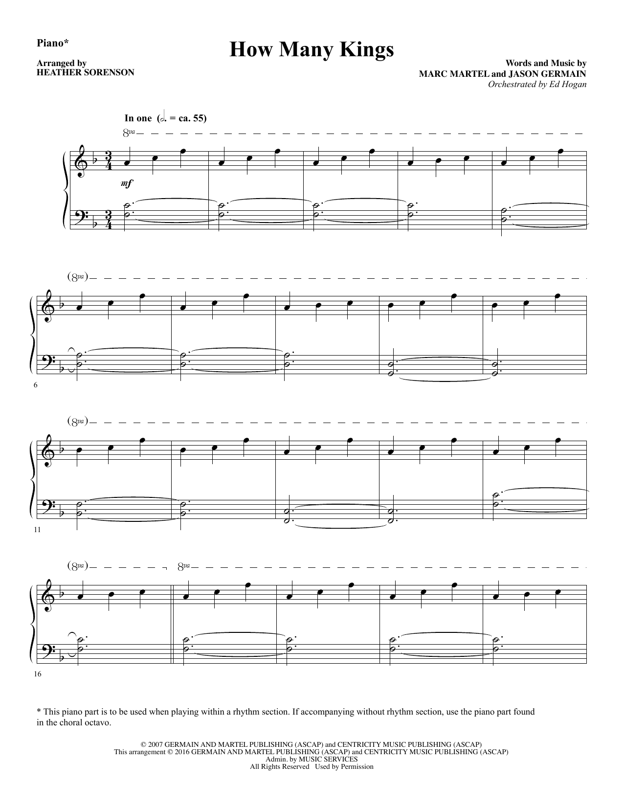 How Many Kings By Downhere Free Sheet Music