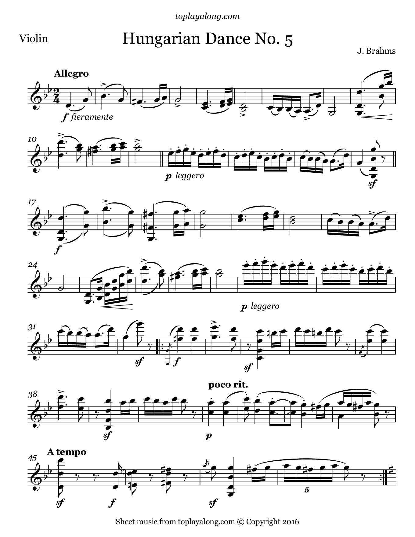 Hungarian Dances By Johannes Brahms Free Sheet Music