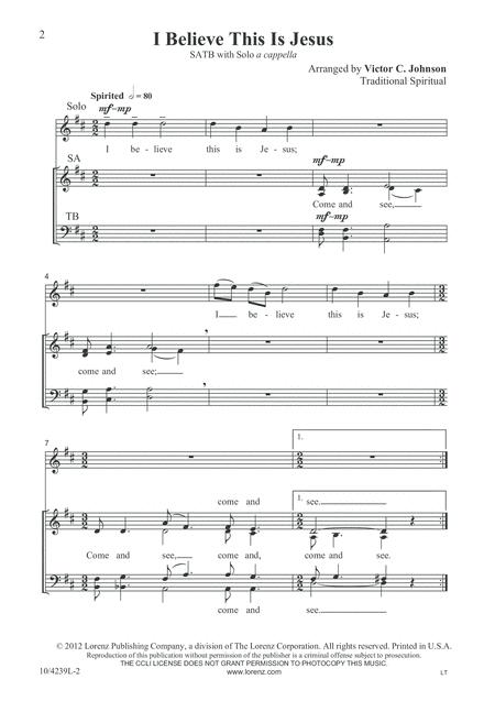 I Believe This Is Jesus By Undine Smith Moore Free Sheet Music