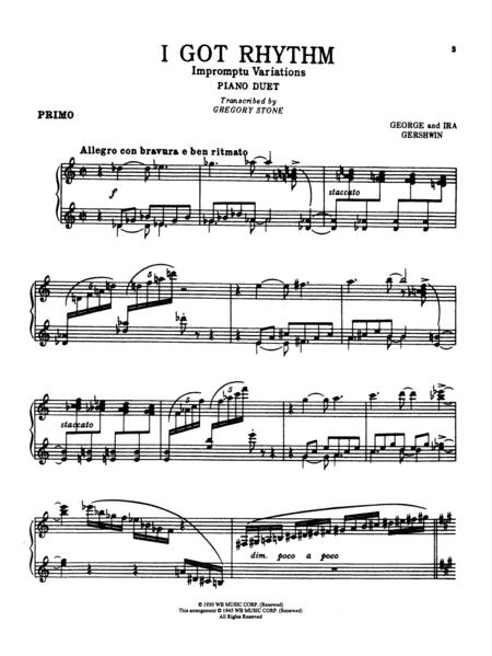 I Got Rhythm (Impromptu Variations) By George Gershwin Free Sheet Music