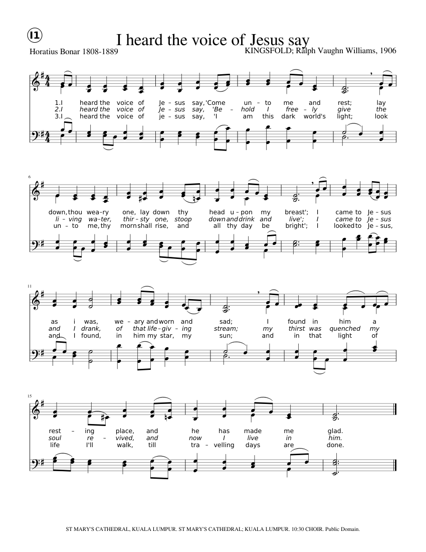 I Heard The Voice Of Jesus Say By Tony Alonso S.J. Free Sheet Music