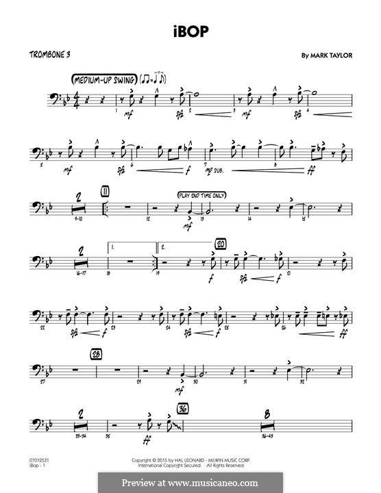 IBop - Trombone 3 By Mark Taylor Free Sheet Music