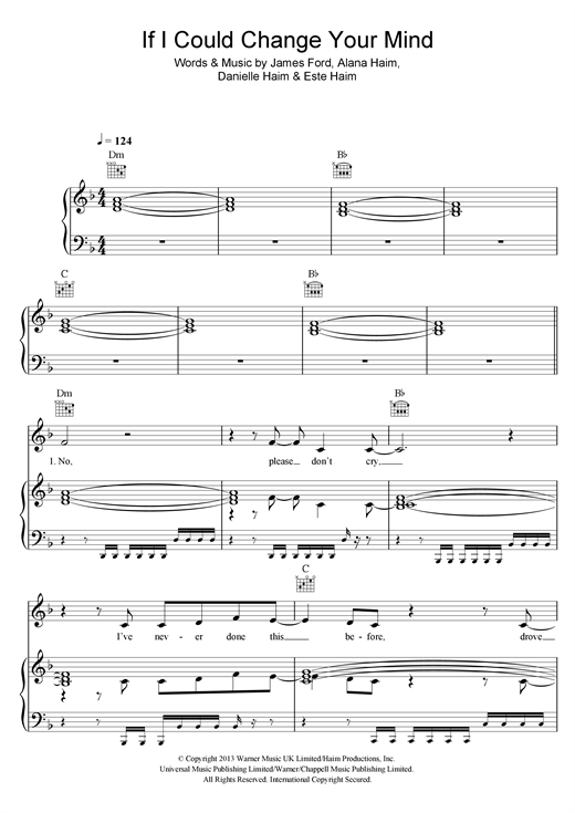 If I Could Change Your Mind By The Alan Parsons Project Free Sheet Music