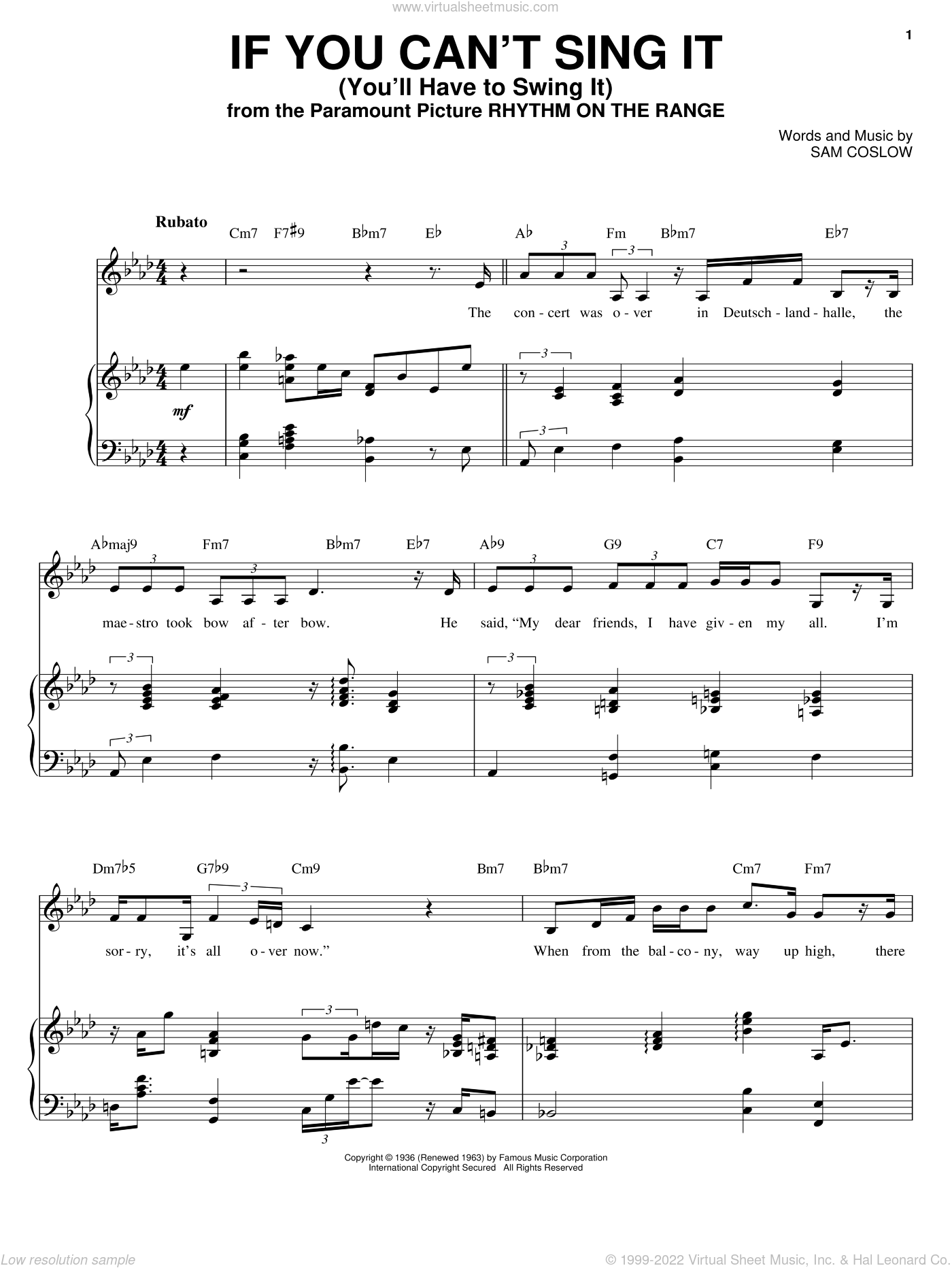 If You Can't Sing It (You'll Have To Swing It) By Ella Fitzgerald Free Sheet Music