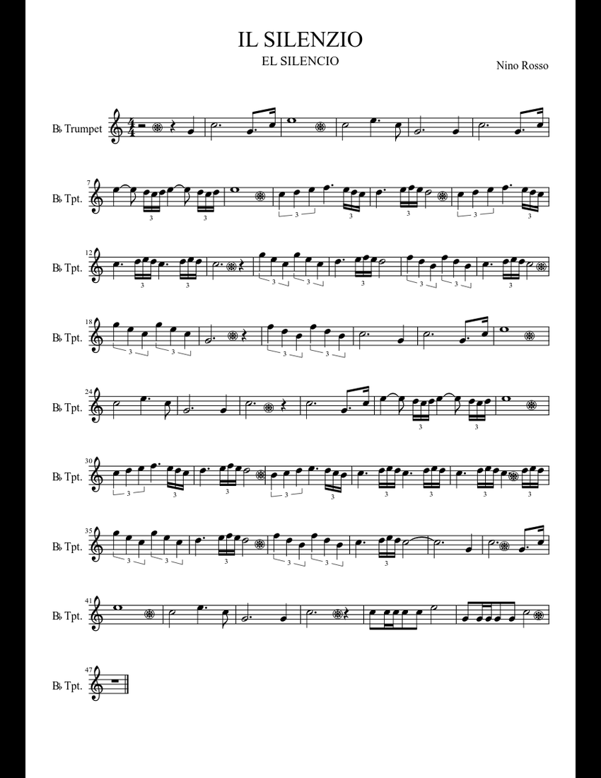 Il Silenzio By Scott Richards Free Sheet Music