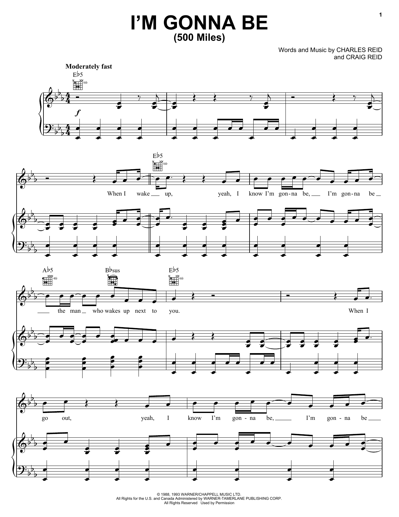 I'm Gonna Be (500 Miles) By Steven Curtis Chapman Free Sheet Music