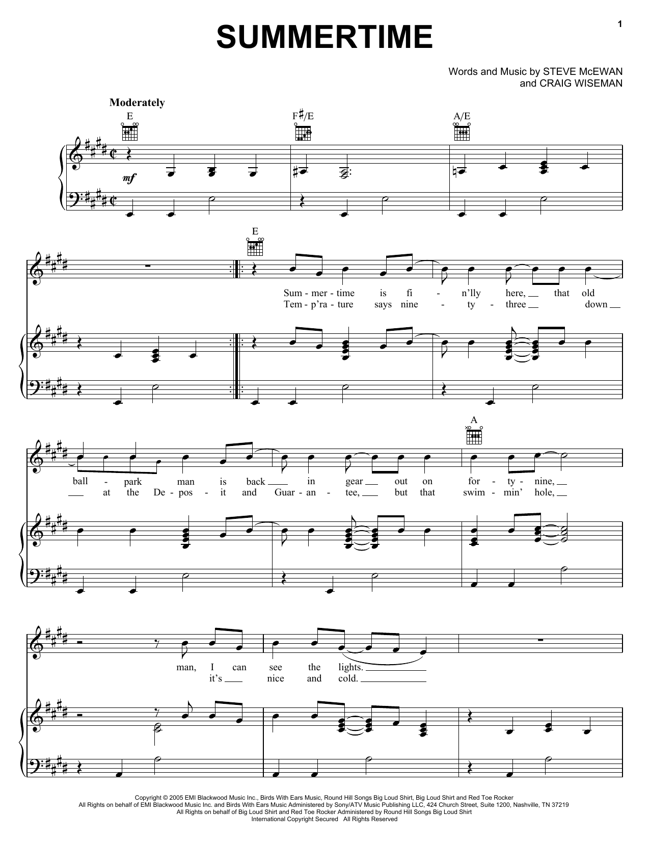 In This Sweet Summertime By Kim Andre Arnesen Free Sheet Music