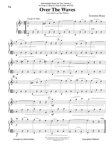 Intermediate Music For Two, Volume 2 - Flute/Oboe/Violin And Flute/Oboe/Violin By Daniel Kelley Free Sheet Music