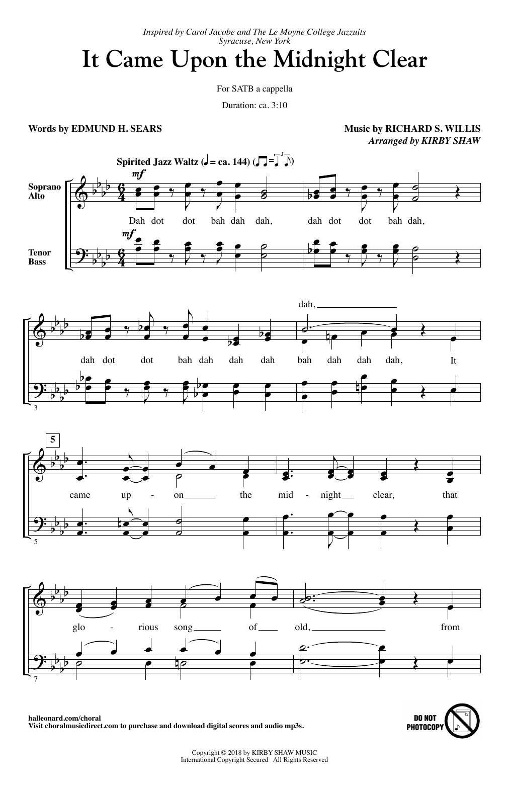 It Came Upon The Midnight Clear By Richard Storrs Willis Free Sheet Music