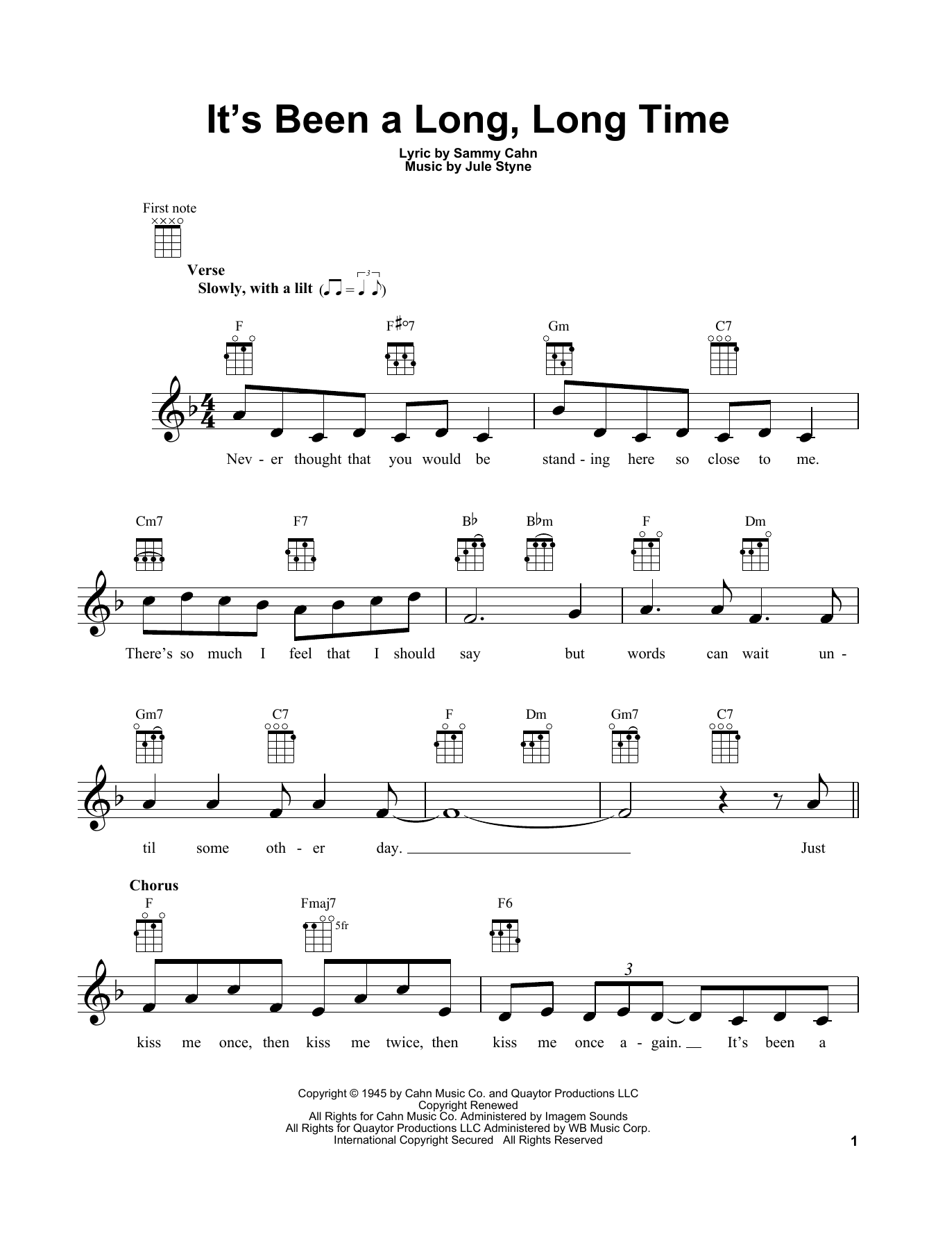 It's Been A Long, Long Time By Bing Crosby Free Sheet Music