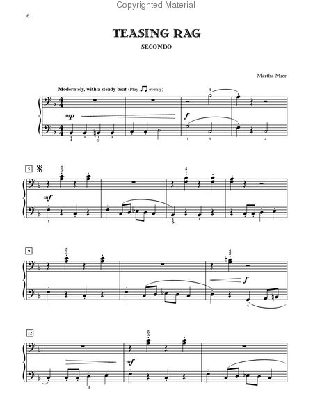 Jazz, Rags & Blues For Two, Book 1 By Martha Mier Free Sheet Music