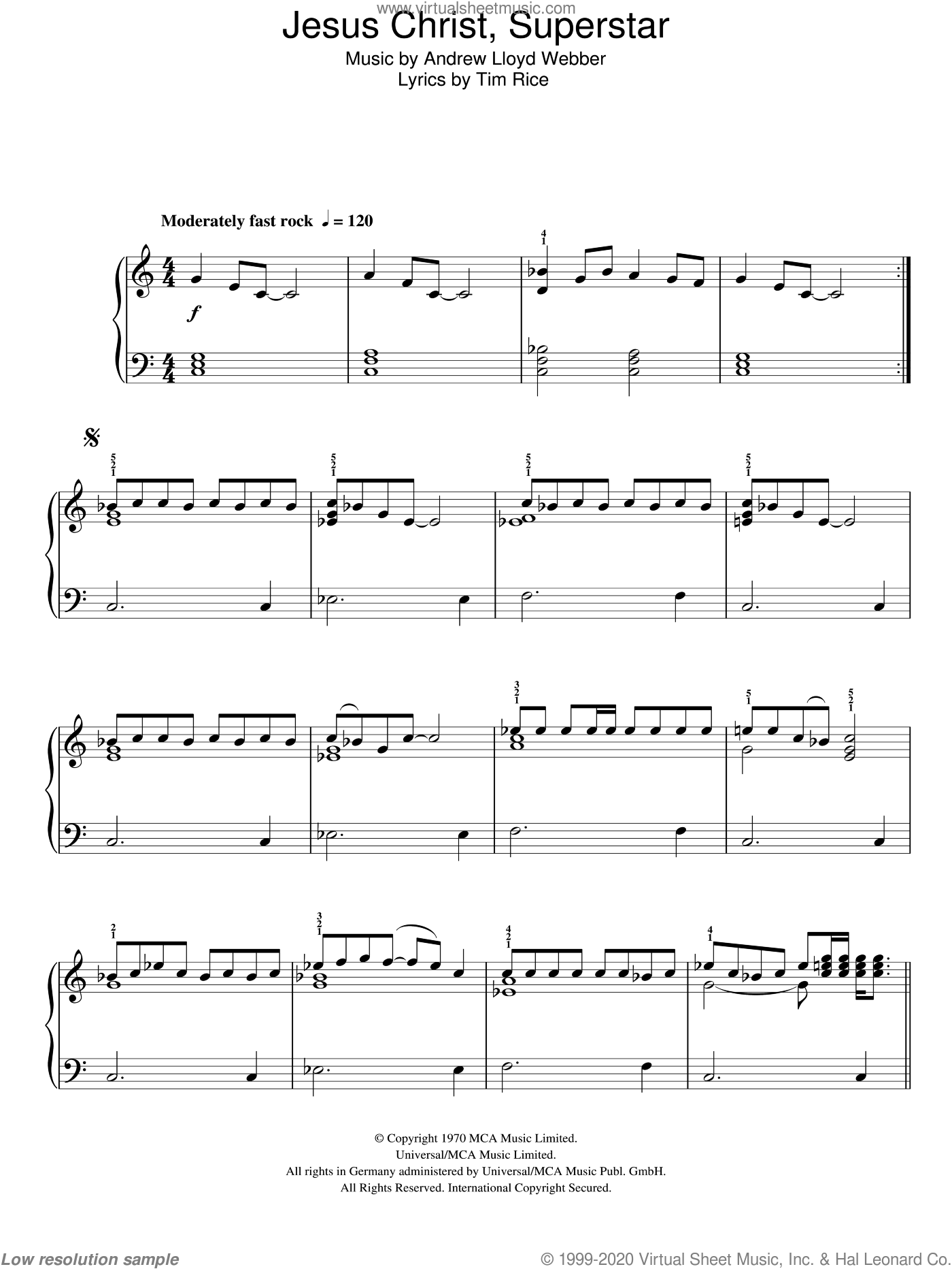 Jesus Christ Superstar By Andrew Lloyd Webber Free Sheet Music