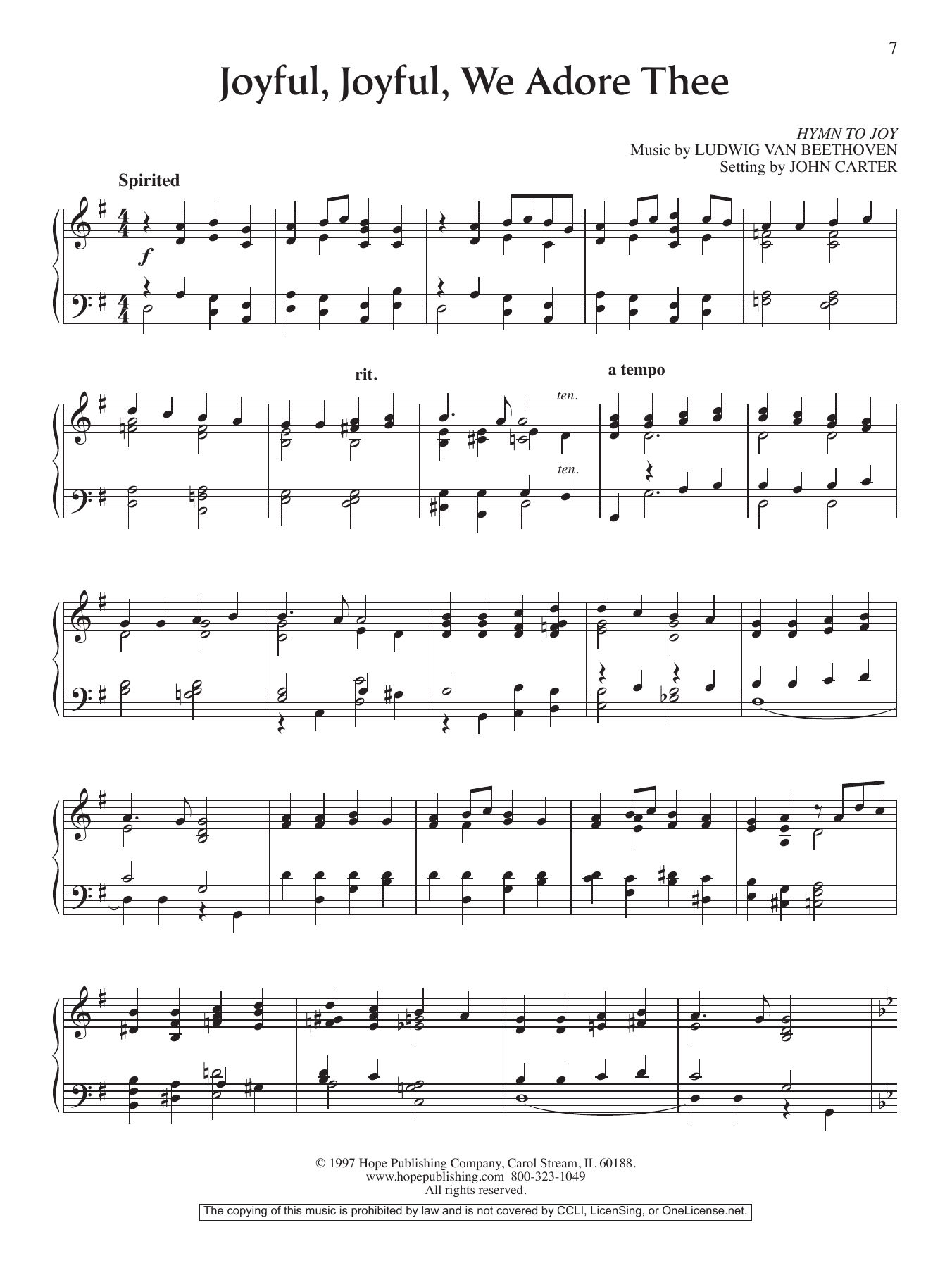 Joyful, Joyful, We Adore Thee By Arnold B. Sherman Free Sheet Music