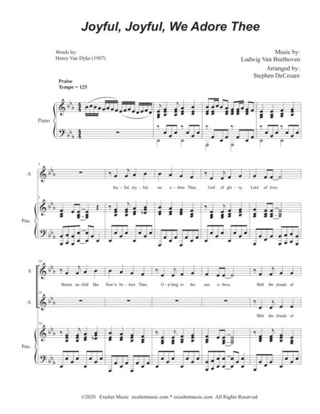 Joyful, Joyful, We Adore Thee (for 2-part Choir) By Ludwig Van Beethoven Free Sheet Music