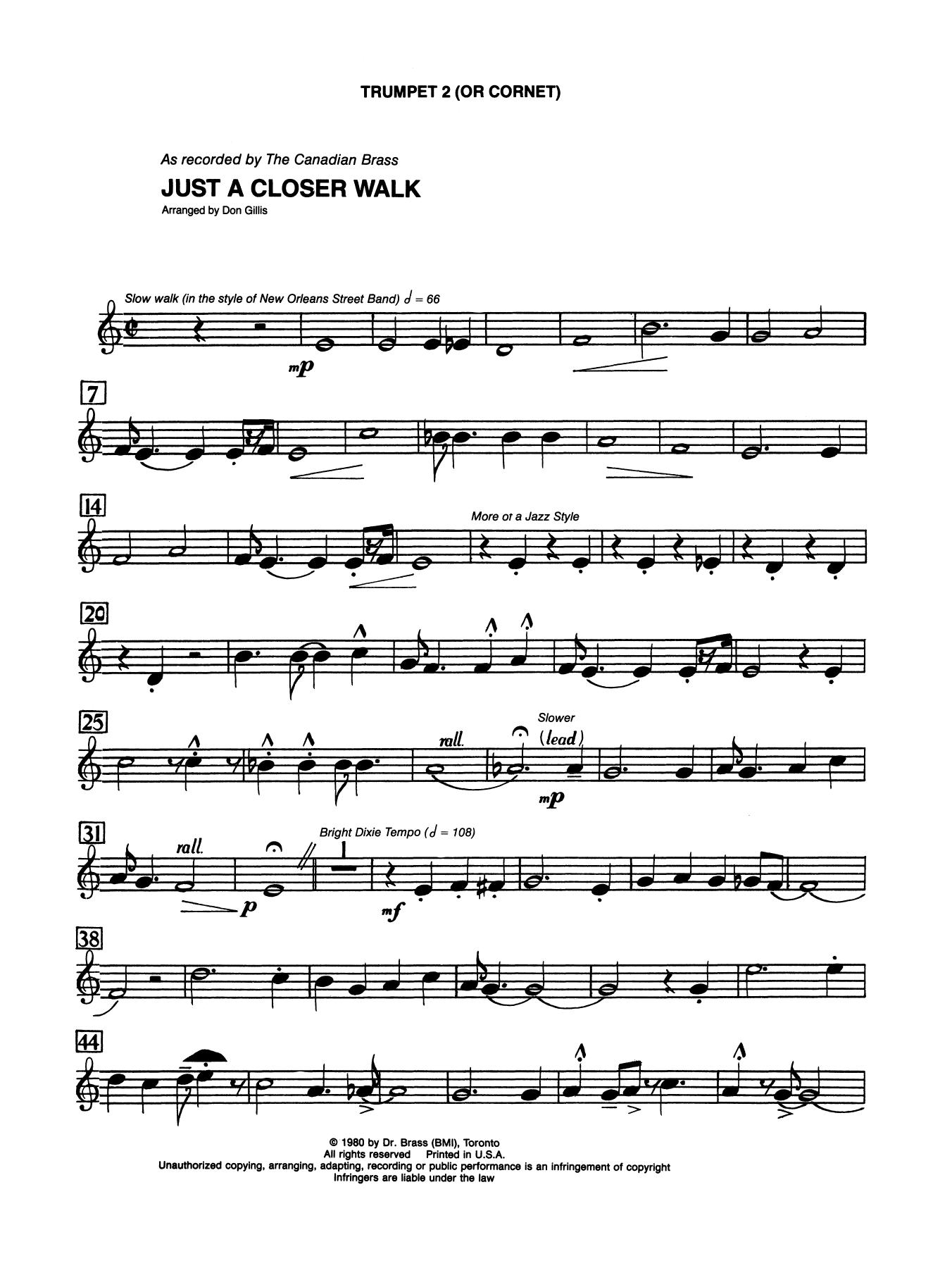 Just A Closer Walk By Traditional Free Sheet Music