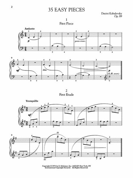 Kabalevsky - 35 Easy Pieces, Op. 89 For Piano By Dmitri Kabalevsky Free Sheet Music