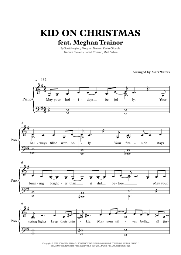 Kid On Christmas By Pentatonix Featuring Meghan Trainor Free Sheet Music