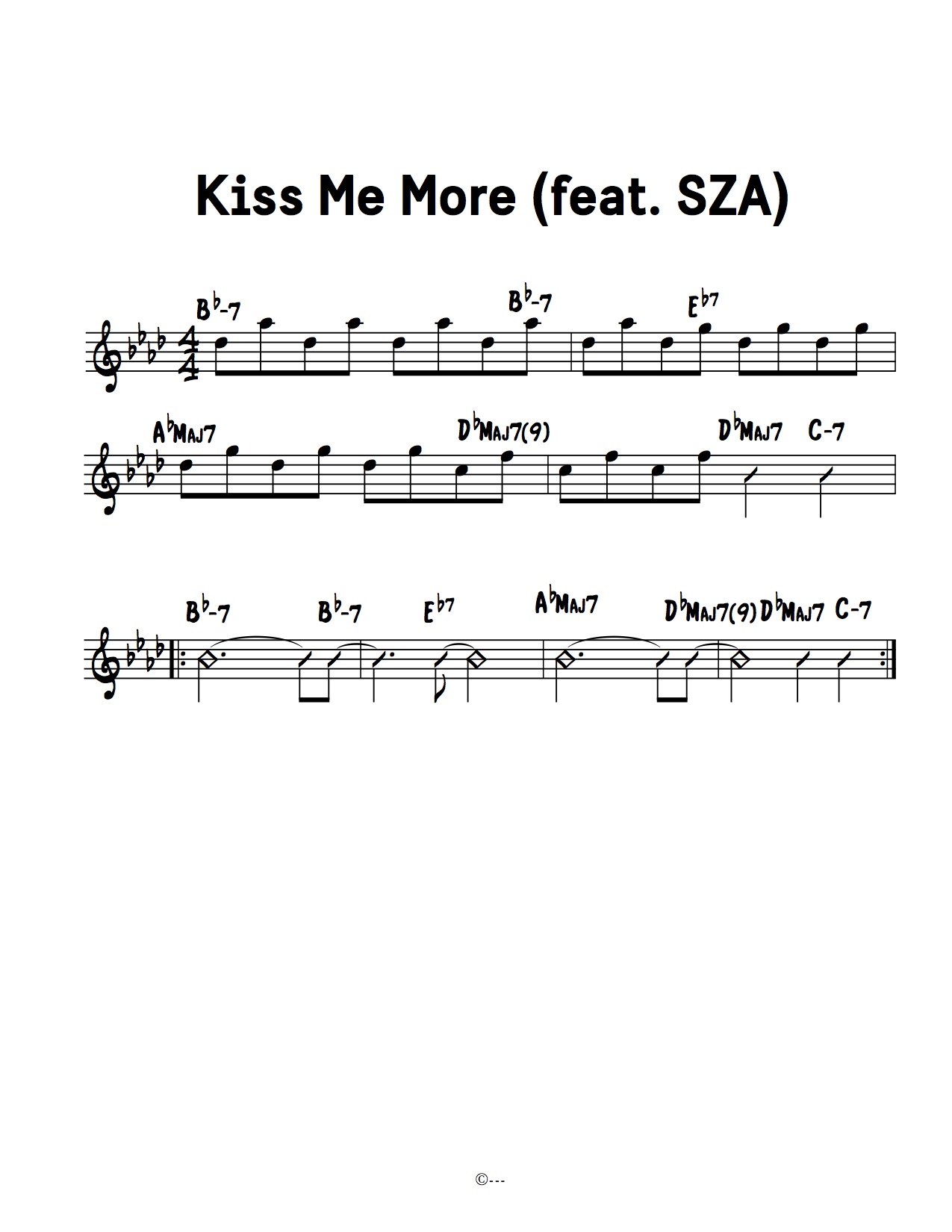 Kiss Me More By Doja Cat Free Sheet Music