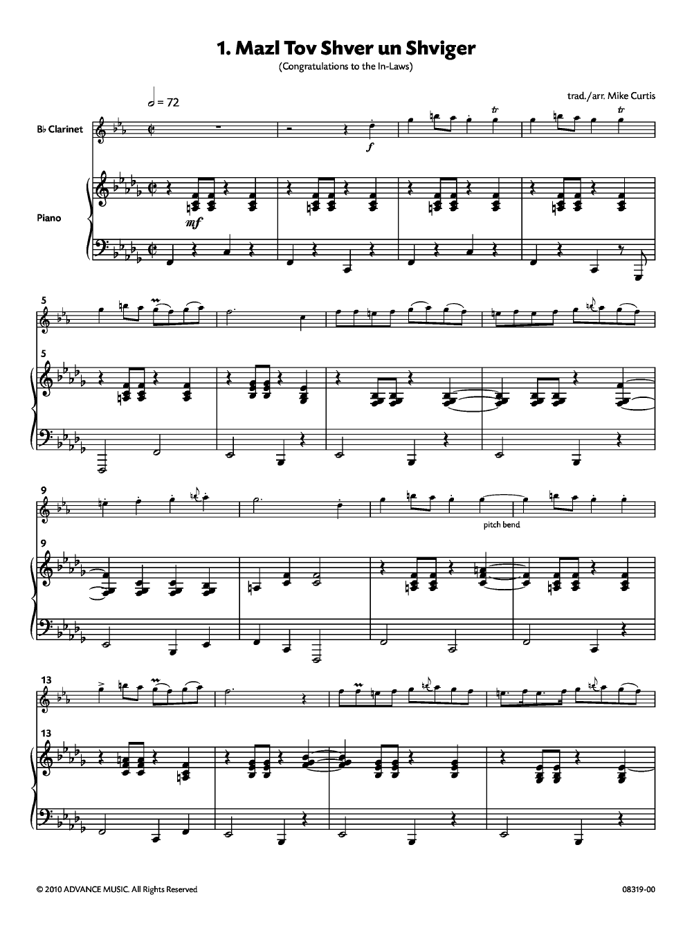 Klezmer Diptych By Mike Curtis Free Sheet Music