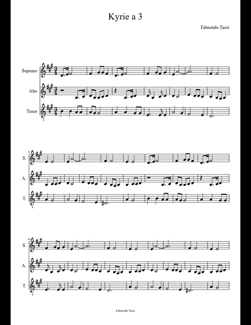 Kyrie By Andrea S. Klouse Free Sheet Music