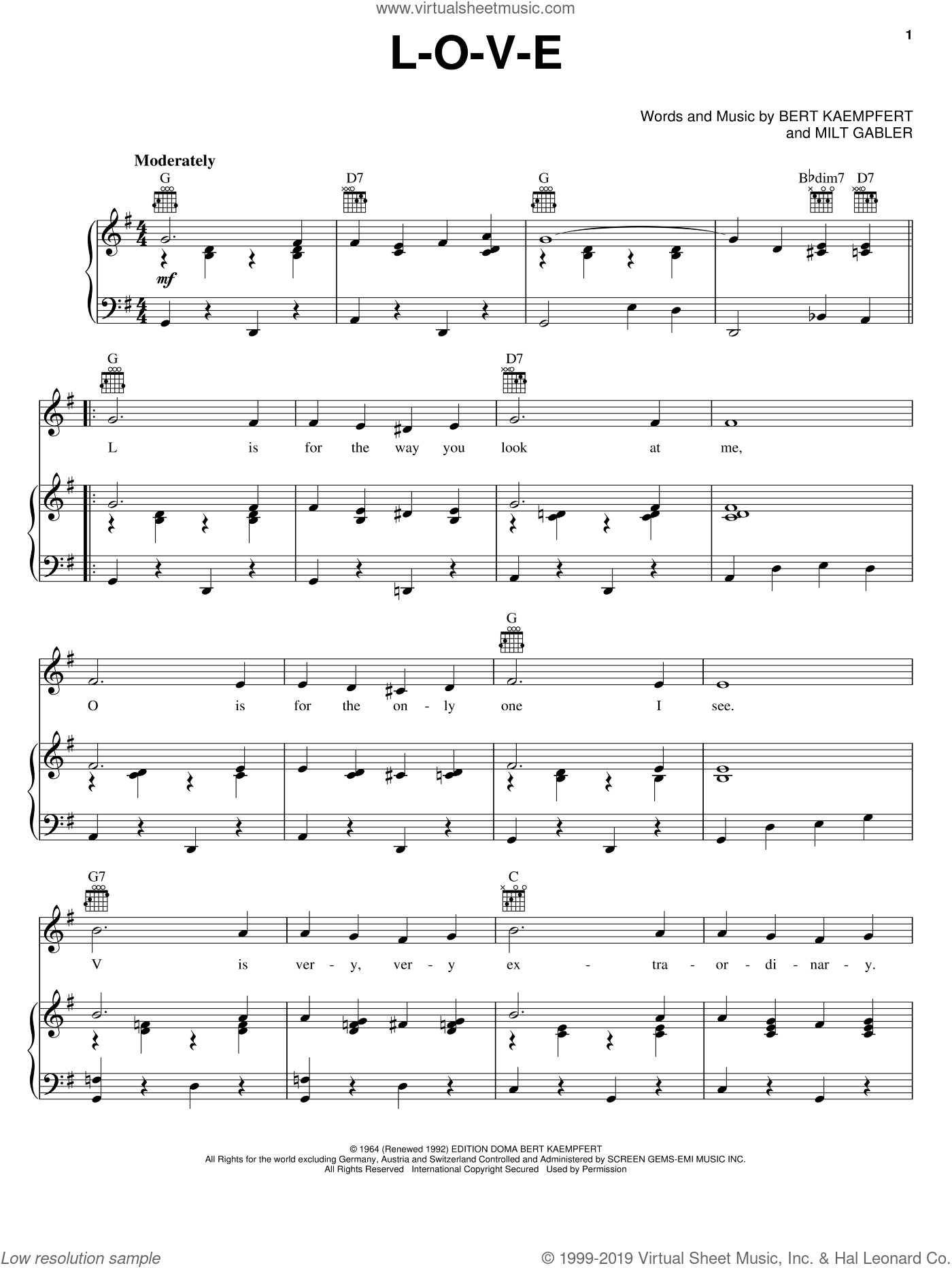 L-o-v-e By Natalie Cole Free Sheet Music