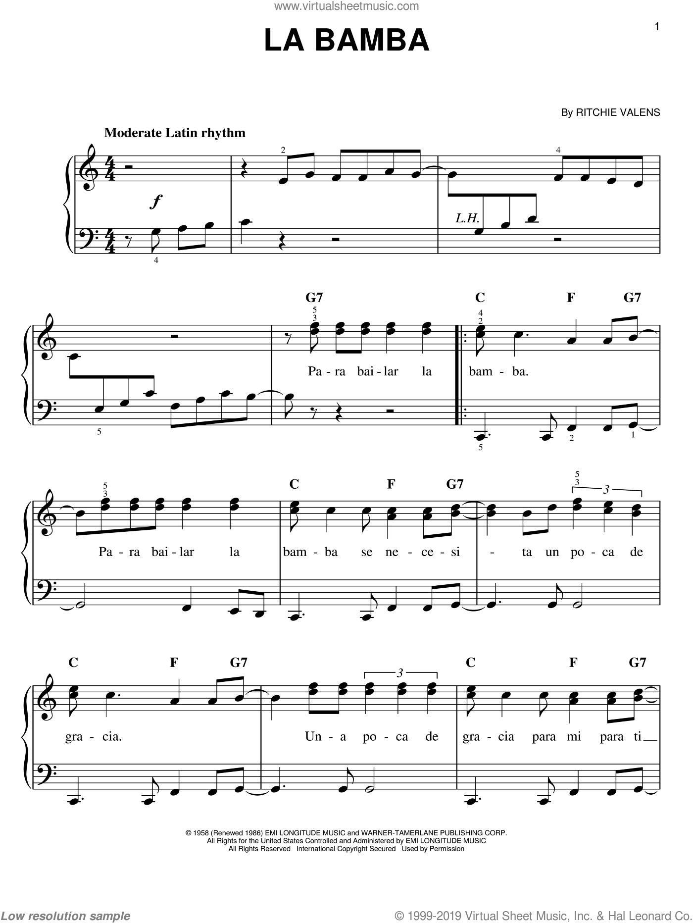 La Bamba By Los Lobos Free Sheet Music