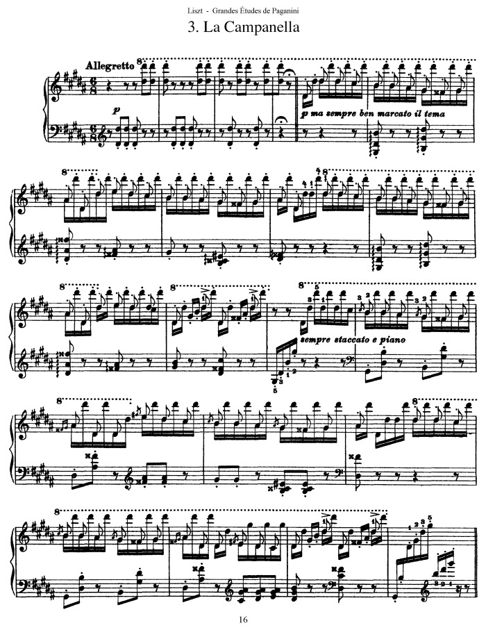 La Campanella By Nicolo Paganini Free Sheet Music