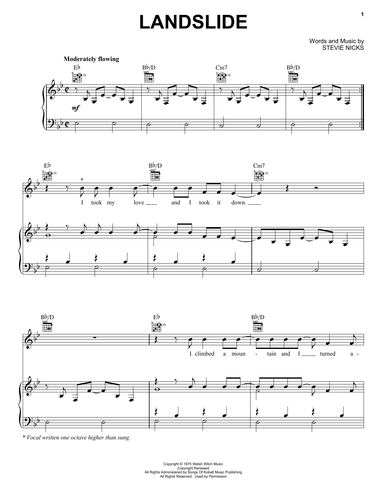 Landslide By Dixie Chicks Free Sheet Music