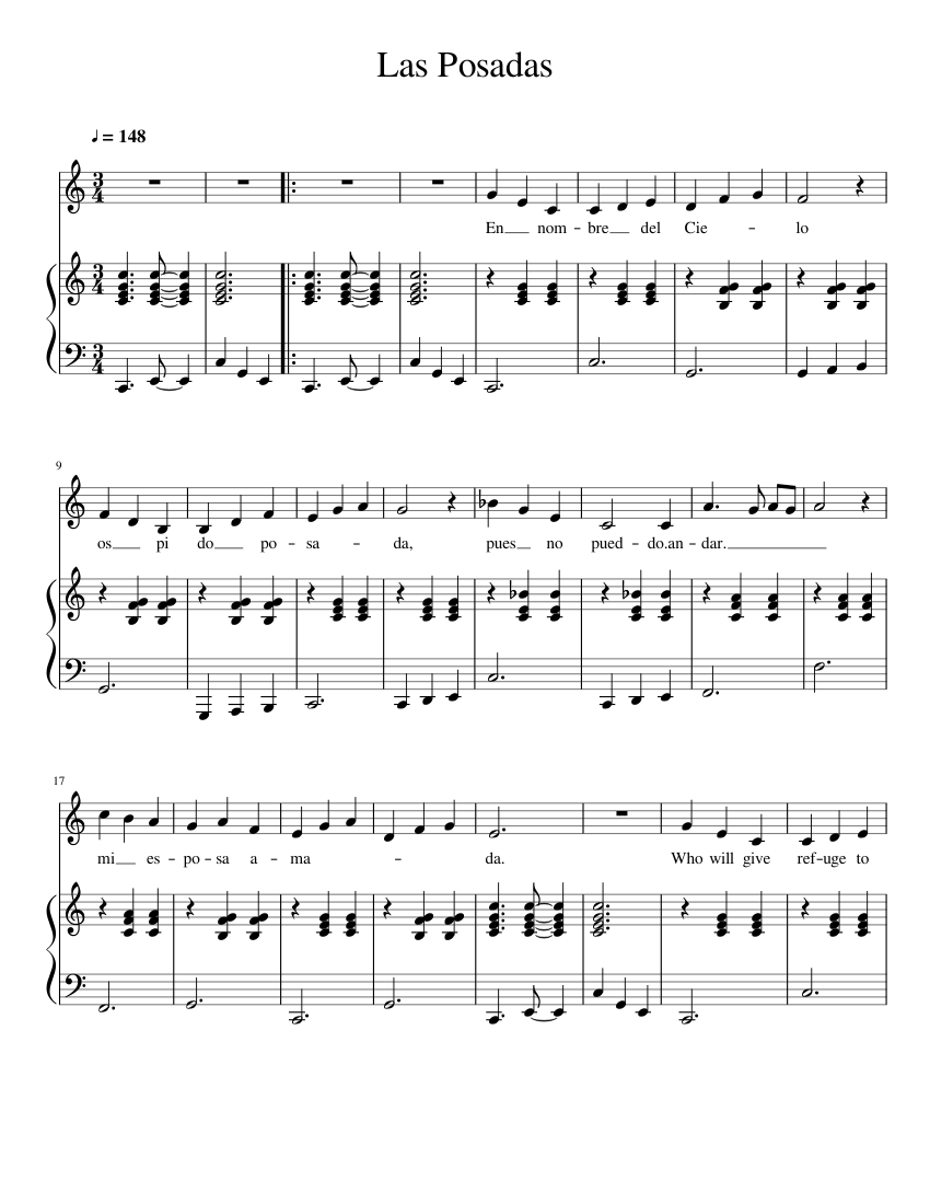 Las Posadas By Traditional Free Sheet Music