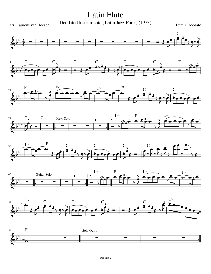 Latin Solo Series For Flute By Andrew D. Gordon Free Sheet Music