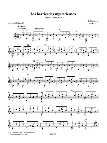 Les Barricades Mysterieuses, Les Sylvains, Les Tours De Passe-passe By Francois Couperin Free Sheet Music