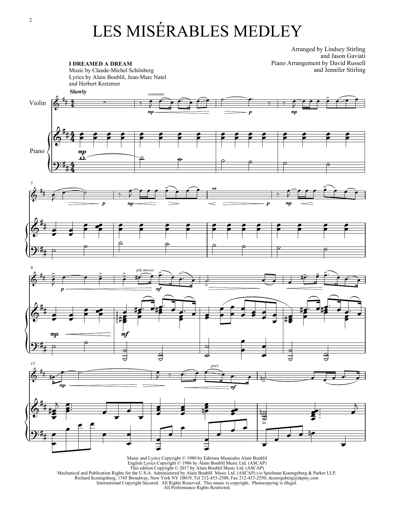 Les Miserables By Alain Boublil Free Sheet Music