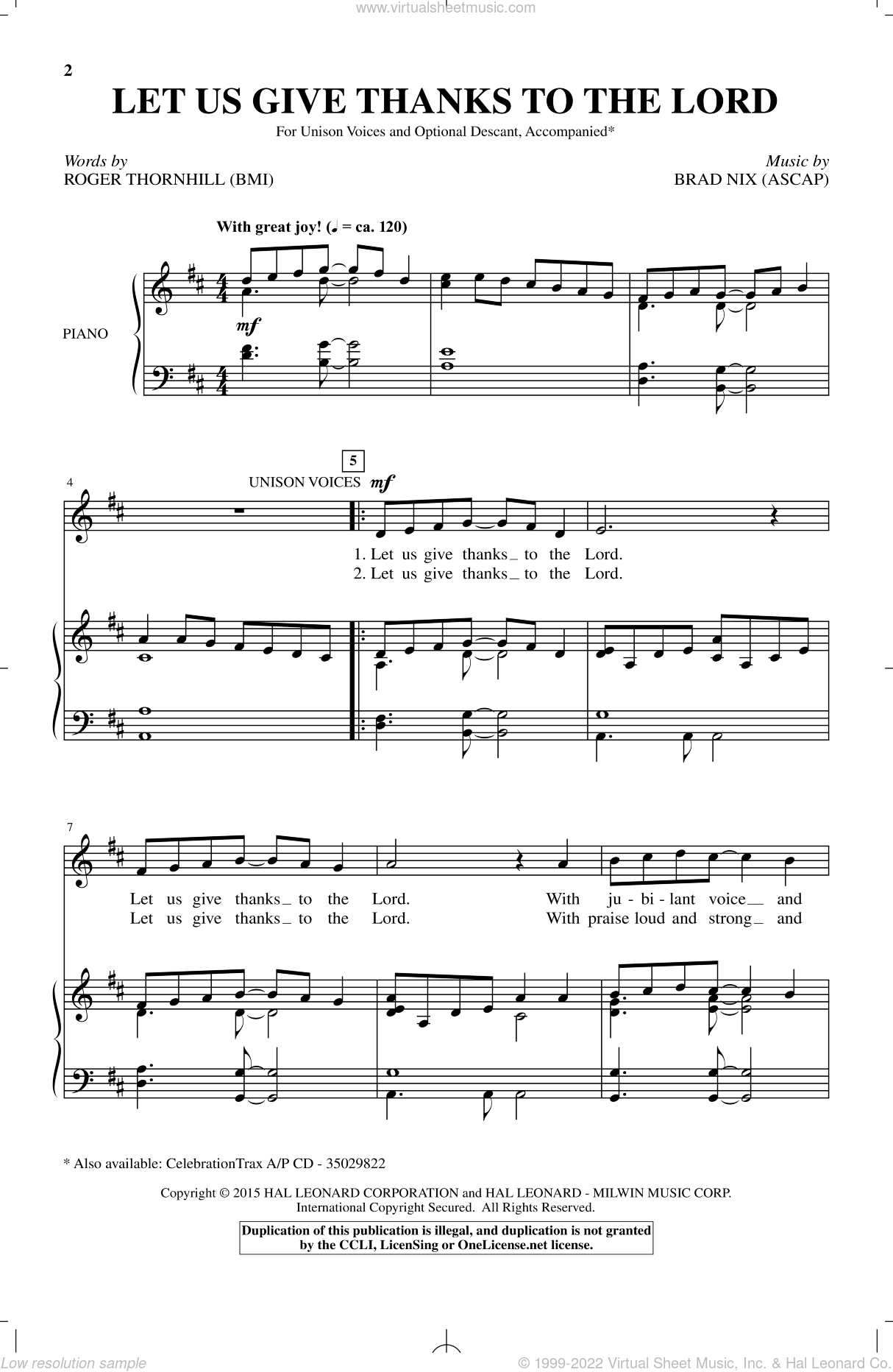 Let Us Give Thanks By Michael Barrett And Brad Nix Free Sheet Music