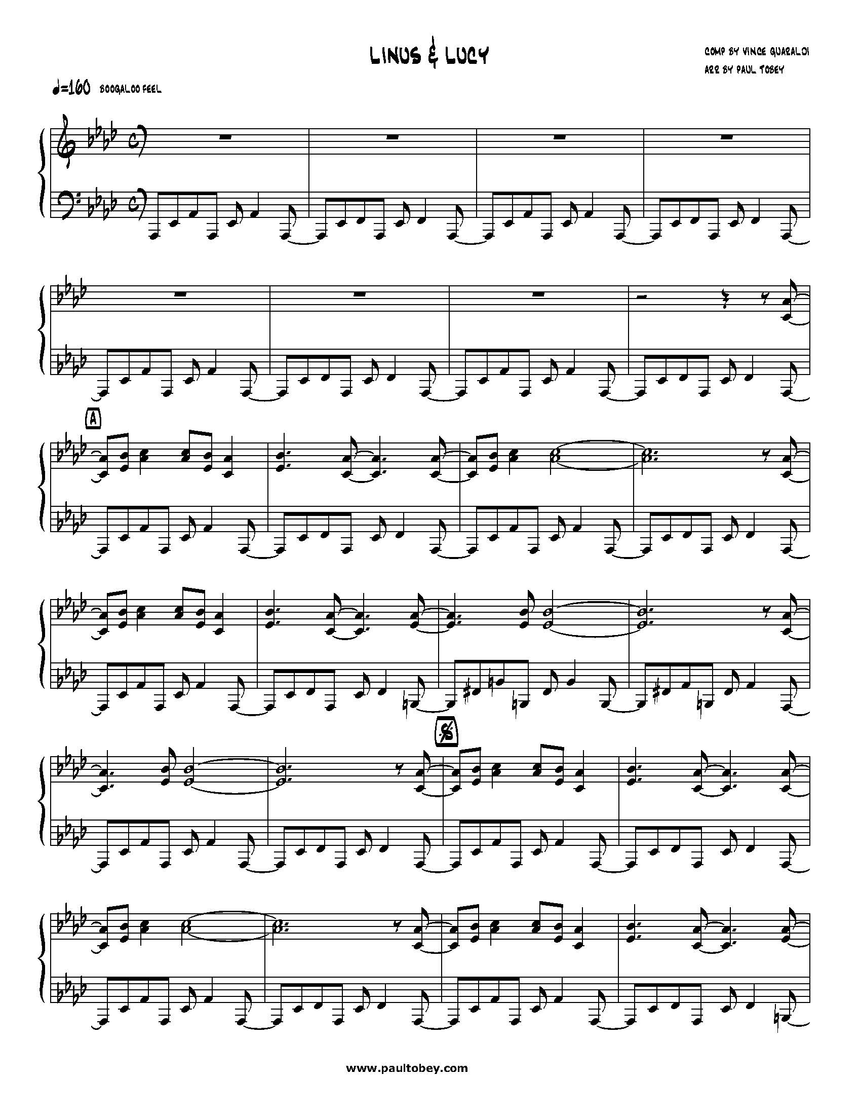 Linus And Lucy By The Vince Guaraldi Trio Free Sheet Music