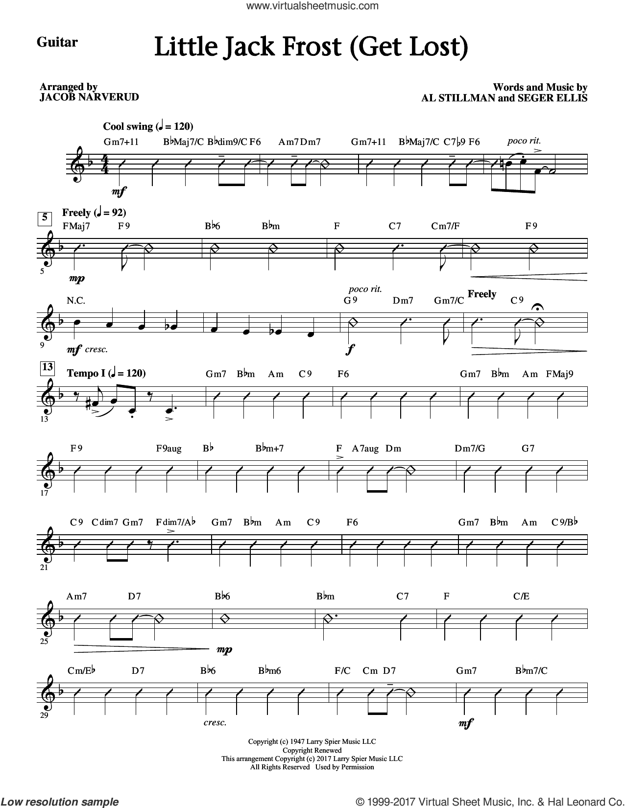 Little Jack Frost Get Lost By Seger Ellis Free Sheet Music