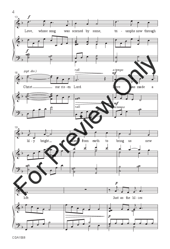 Love Was Made A Lily Bright (Accompaniment Track) By N Free Sheet Music