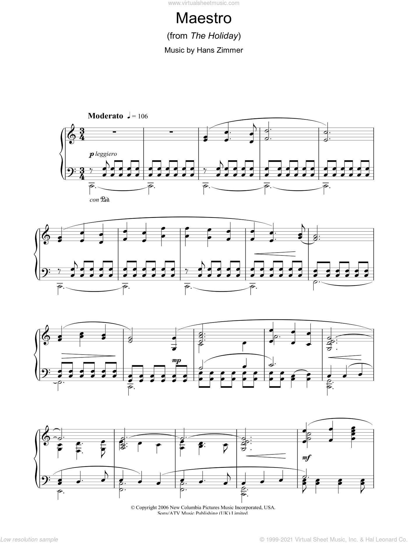 Maestro By Hans Zimmer Free Sheet Music