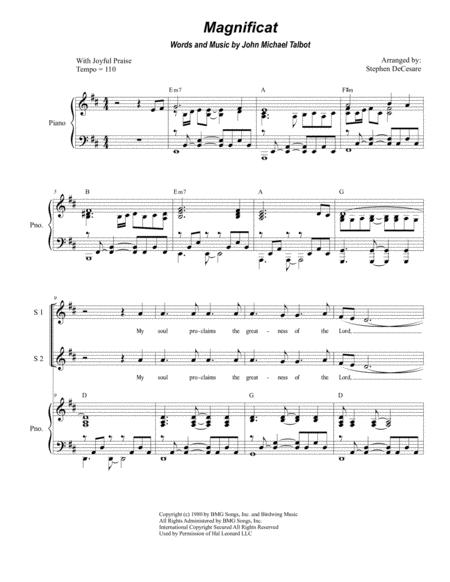 Magnificat - SSA By Antonio Vivaldi Free Sheet Music