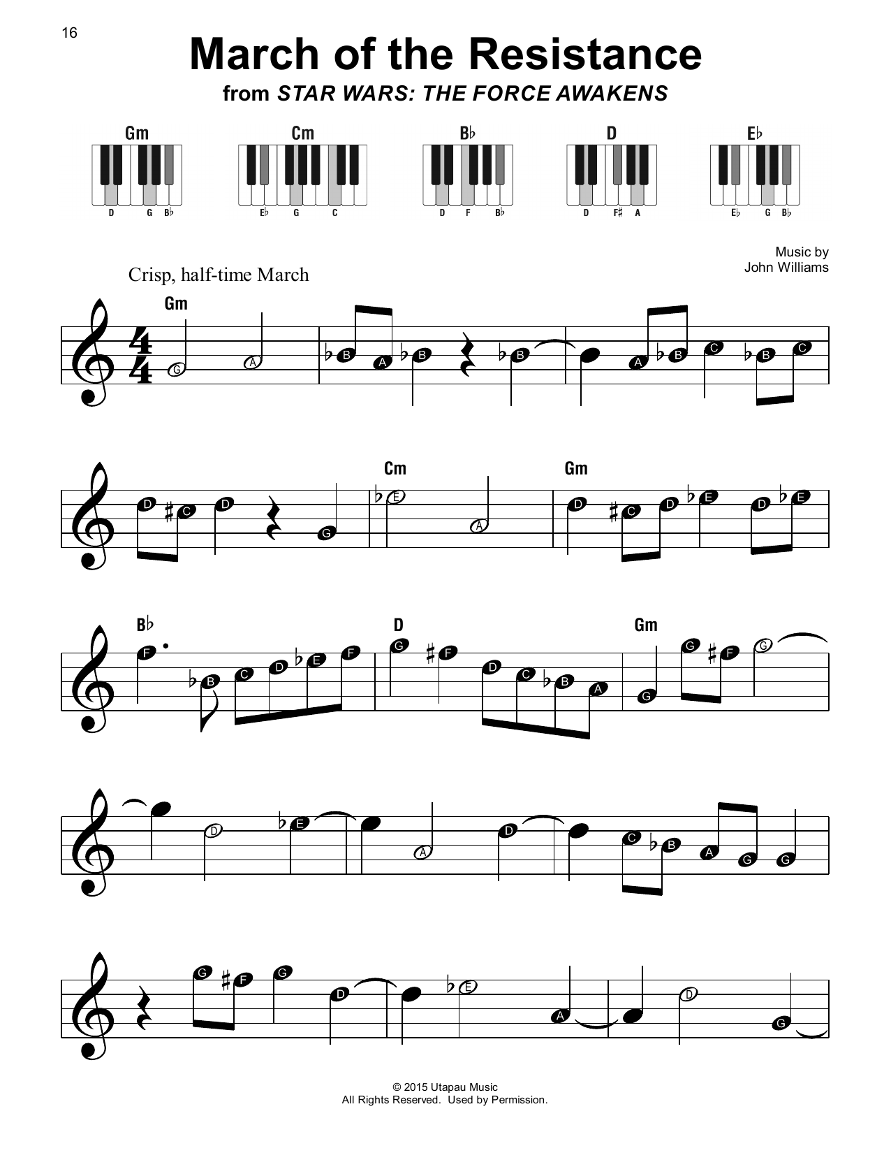 March Of The Resistance (from Star Wars: The Force Awakens) By John Williams Free Sheet Music