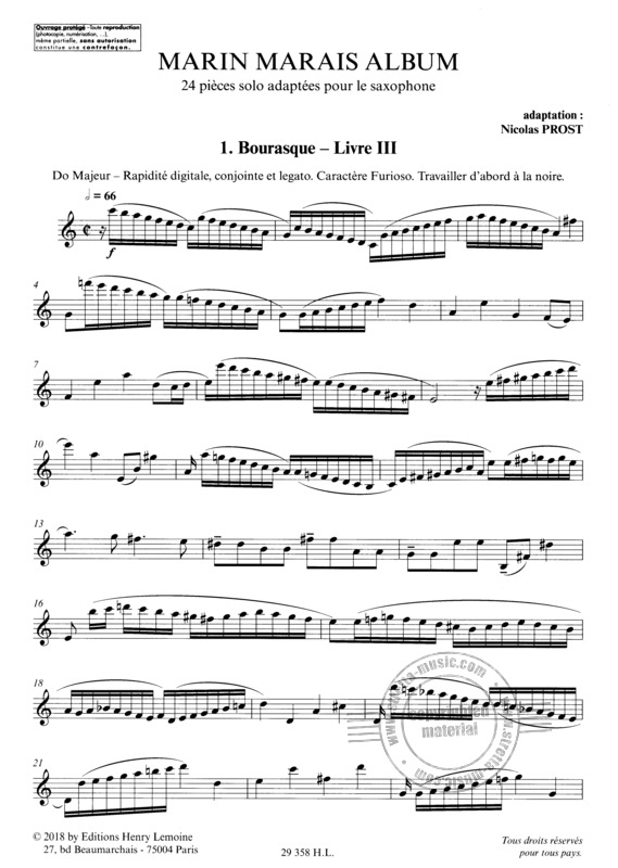 Marin Marais Album By Nicolas Prost Free Sheet Music