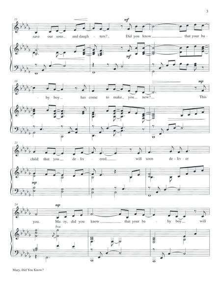 Mary, Did You Know? (Low Voice;Key Of B-Flat Minor)-Digital Version By Buddy Greene Free Sheet Music