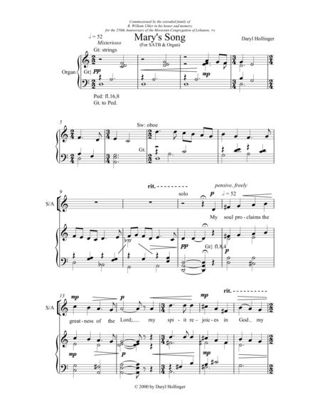 Mary's Song By Meg Baker Free Sheet Music