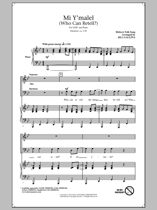 Mi Y'maleil? (Who Can Retell?) By Stephen Richards Free Sheet Music