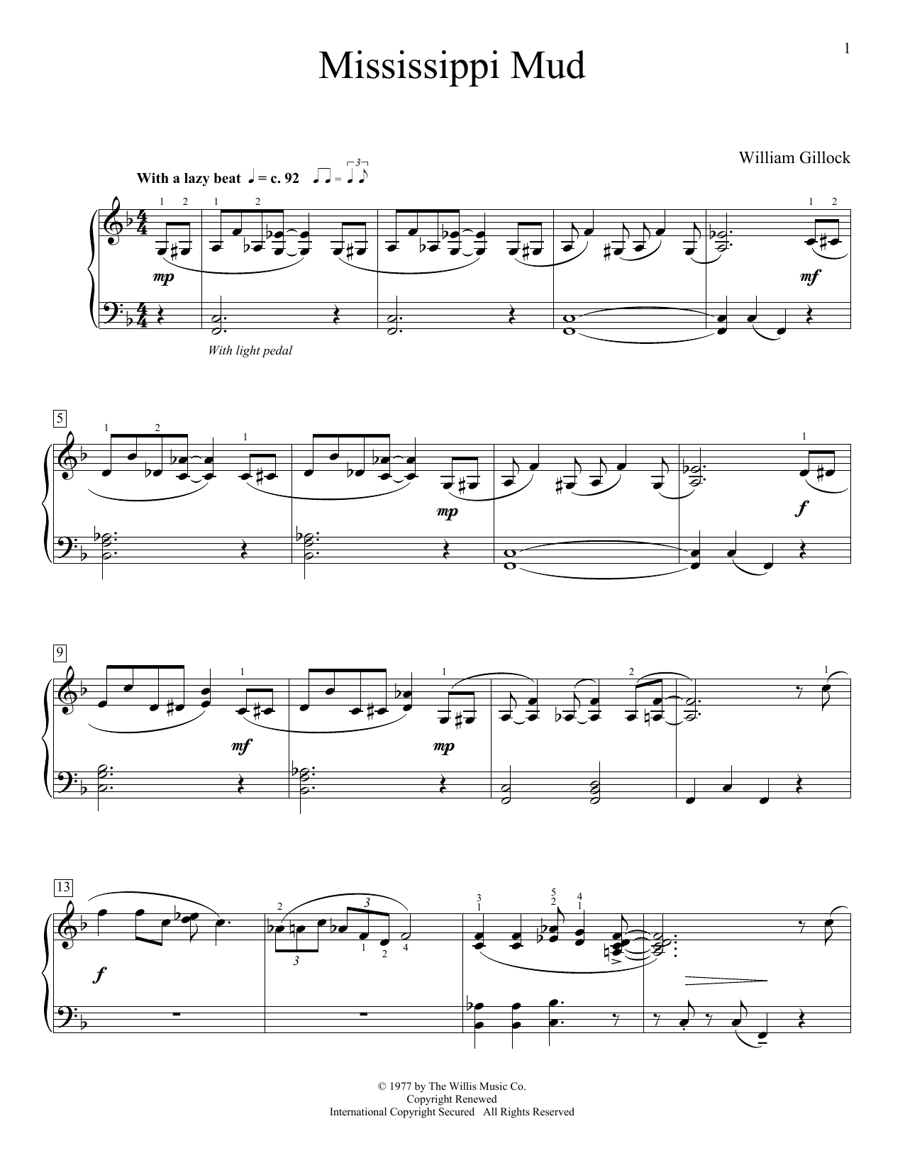 Mississippi Mud By James Cavanaugh, Harry Barris Free Sheet Music