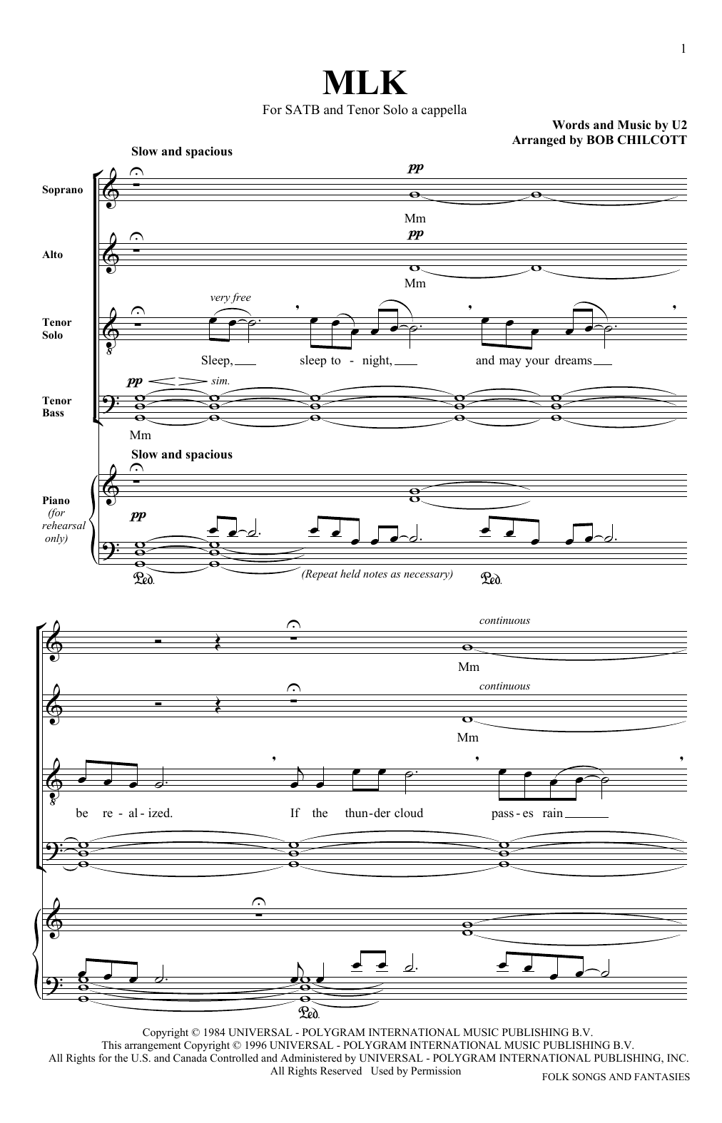 MLK By The King's Singers Free Sheet Music