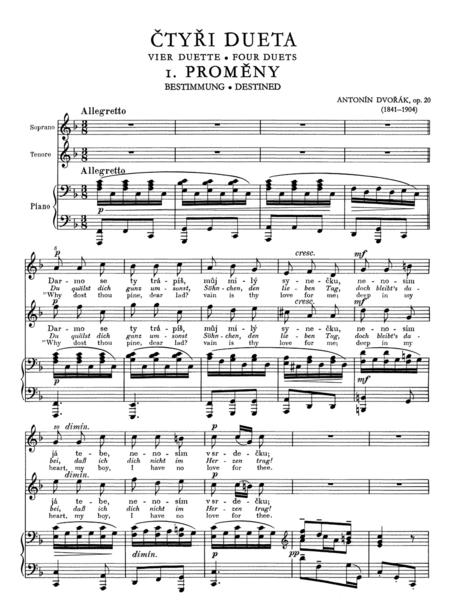 Moravian Duets, Op. 20, 32, 38 By Antonin Dvorak Free Sheet Music