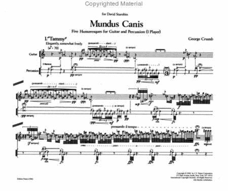 Mundus Canis - Five Humoresques For Guitar And Percussion By George Crumb Free Sheet Music