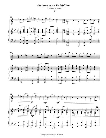 Mussorgsky: Pictures At An Exhibition For Clarinet & Piano By Modest MUSSORGSKY (1839 - 1881) Free Sheet Music