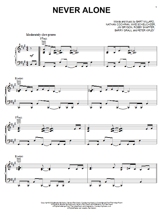 Never Alone By Anthony Evans Free Sheet Music