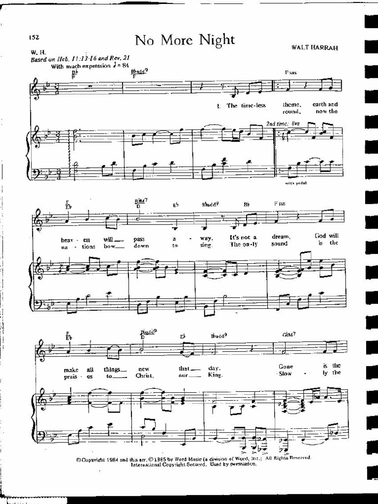 No More Night - Anthem By Robert Sterling Free Sheet Music